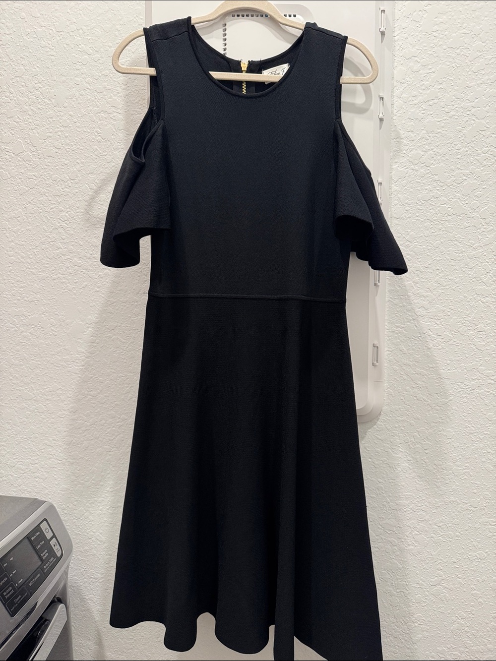 Eliza J Black Cold-Shoulder Dress